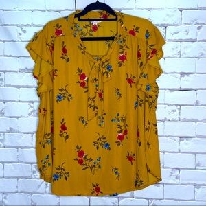 TEMPTED Bow Collar Blouse Size 3X